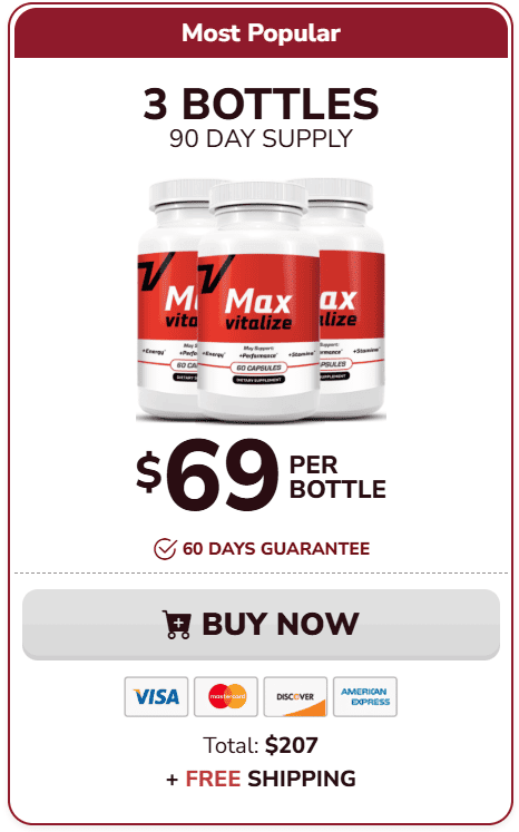 max vitalize 3 bottles price